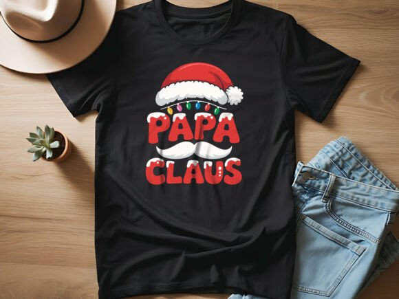 Papa Claus Christmas Graphic Design: Festive T-Shirt Bundles for POD