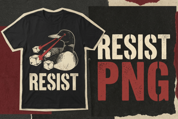 Resist PNG Penguin Laser Eyes Graphic: Bold Protest Art