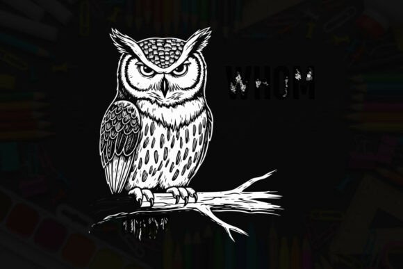 Retro Owl Graphic: Whom Typography for Bold Branding