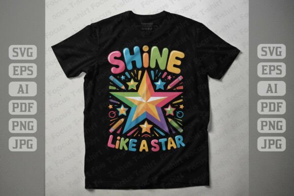 Shine Like a Star Colorful Star Graphic: A Designer's Guide