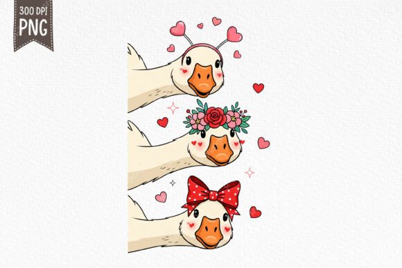 Unleash the Charm: Funny Cute Goose Valentine Graphic for Creators